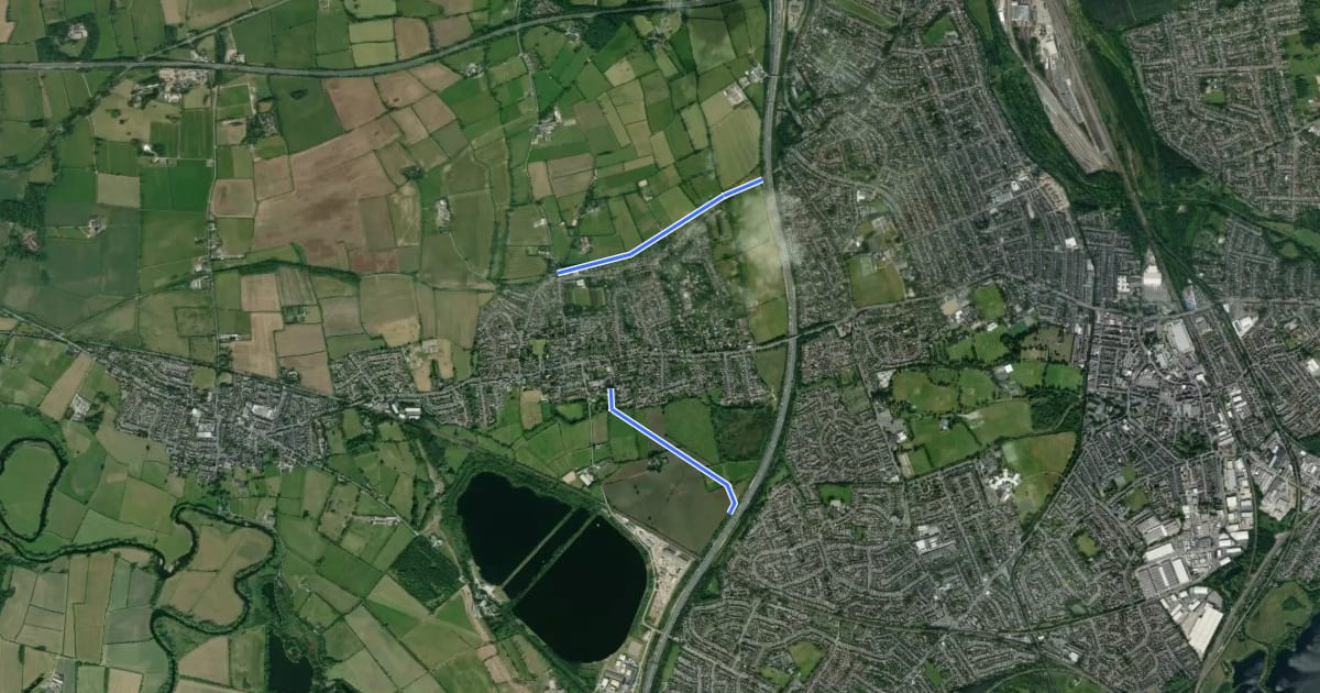 Маршрут Erewash Circular Walk 20 на спутниковом снимке