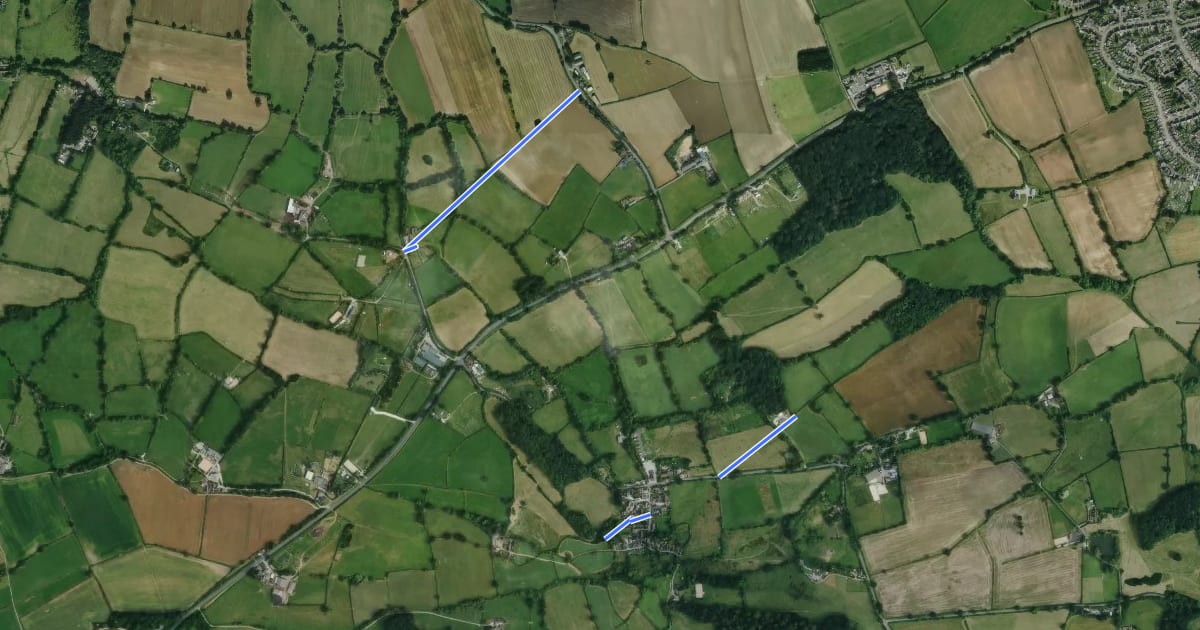 Маршрут Erewash Circular Walk 8 на спутниковом снимке
