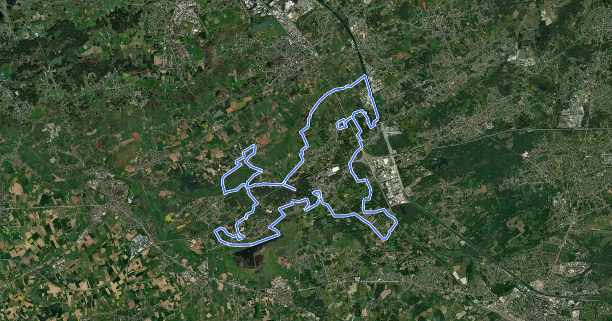 Маршрут Erfgoedroute на спутниковом снимке
