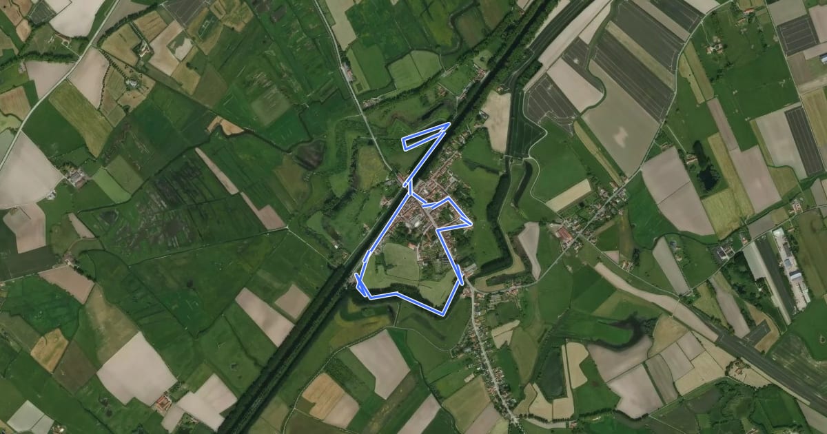 Маршрут Erfgoedwandelroute Damme на спутниковом снимке