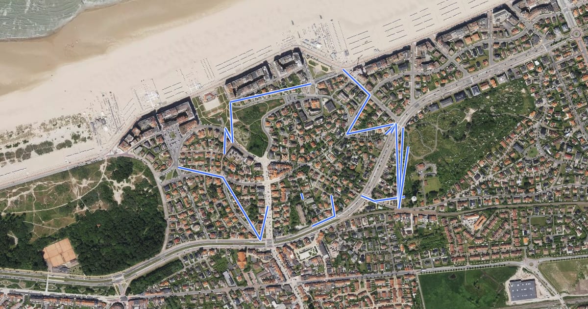 Маршрут Erfgoedwandelroute Duinbergen на спутниковом снимке