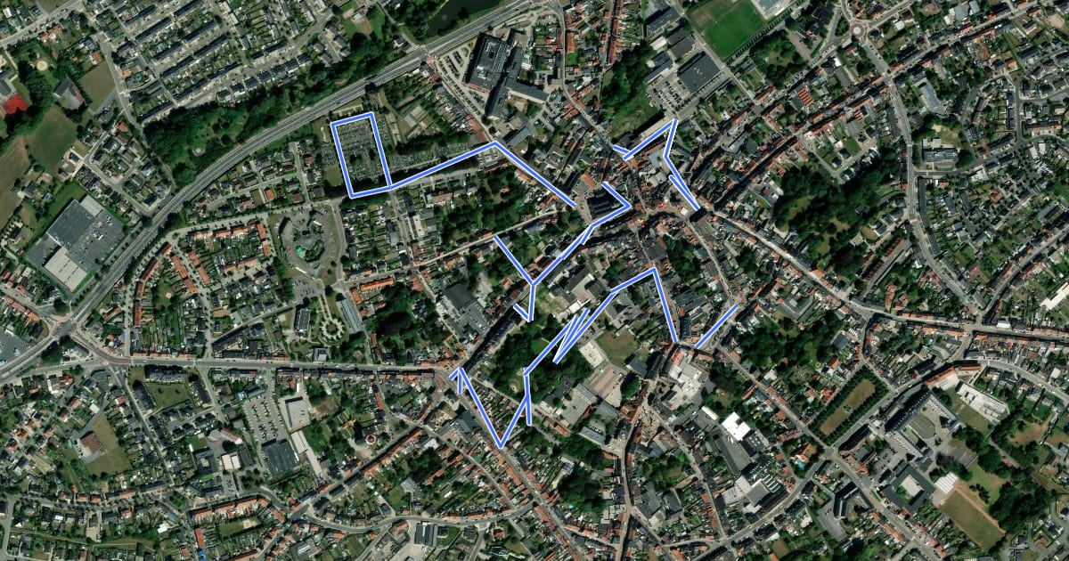 Маршрут Erfgoedwandelroute Tielt на спутниковом снимке