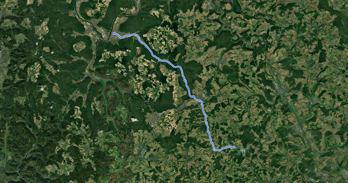 Маршрут Erftal-Mühlen-Radweg на спутниковом снимке