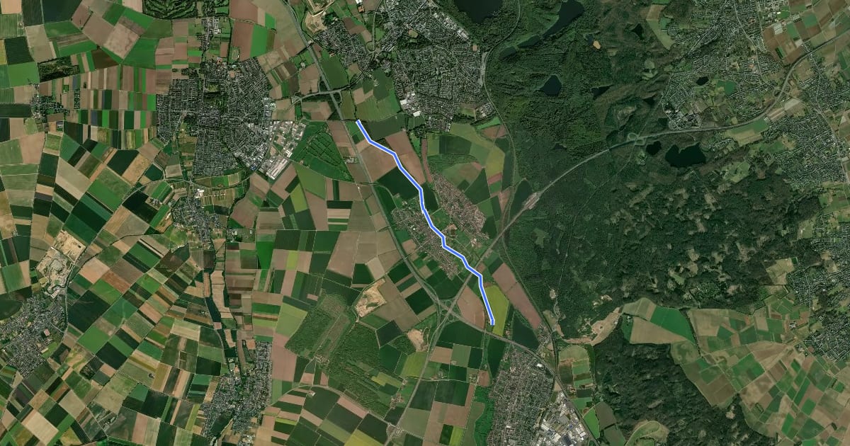 Маршрут Erftstadt Kühlseggen (62) - Erftstadt (63) на спутниковом снимке