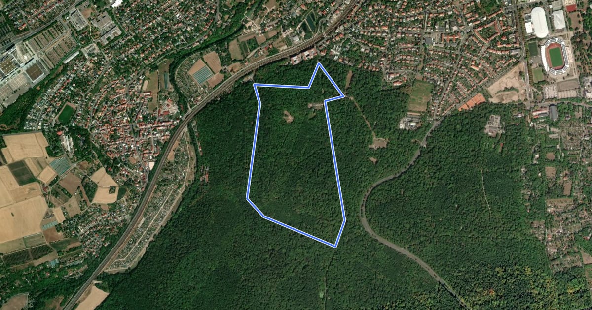 Маршрут Erfurter Steigerwald: Naturlehrpfad 1 на спутниковом снимке