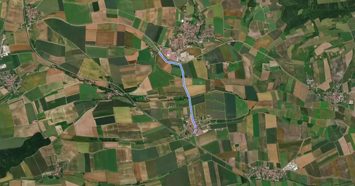 Маршрут Ergersheim - Buchheim на спутниковом снимке