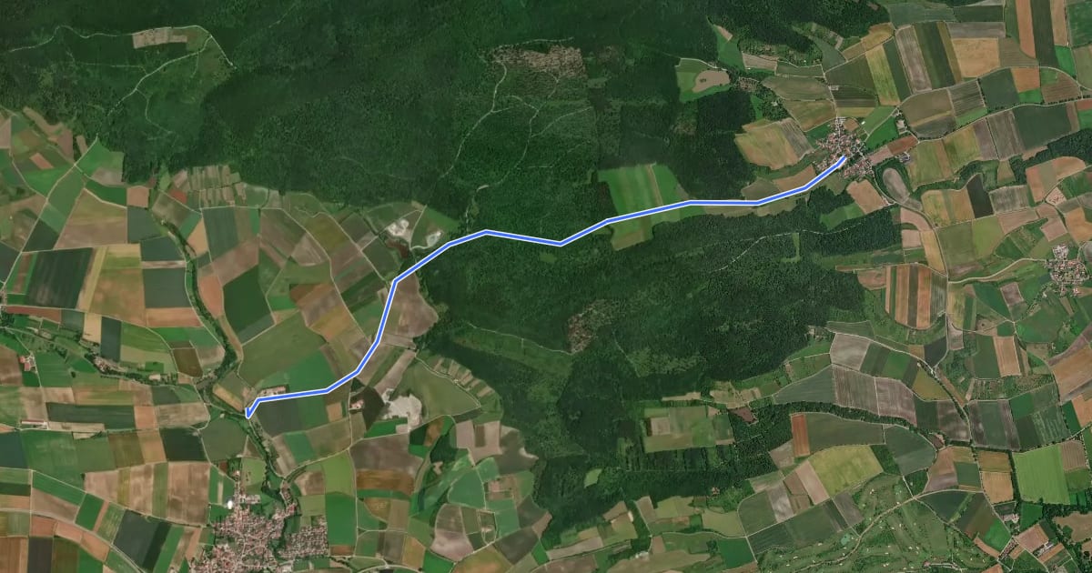 Маршрут Ergersheim - Oberntief на спутниковом снимке