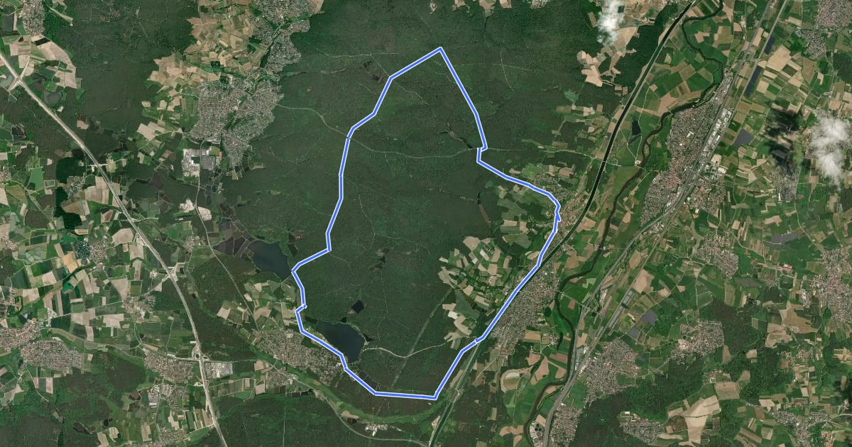 Маршрут ERH6 Radrundwanderweg на спутниковом снимке