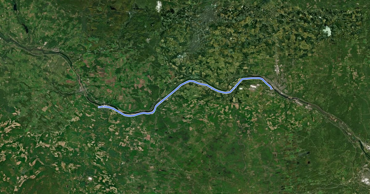 Маршрут Erie Canalway Trail (Canajoharie to Amsterdam) на спутниковом снимке