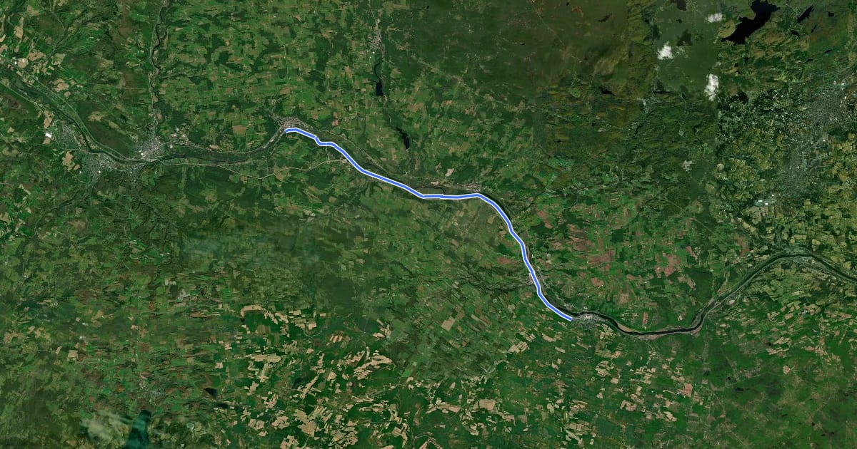 Маршрут Erie Canalway Trail (Little Falls to Canajoharie) на спутниковом снимке