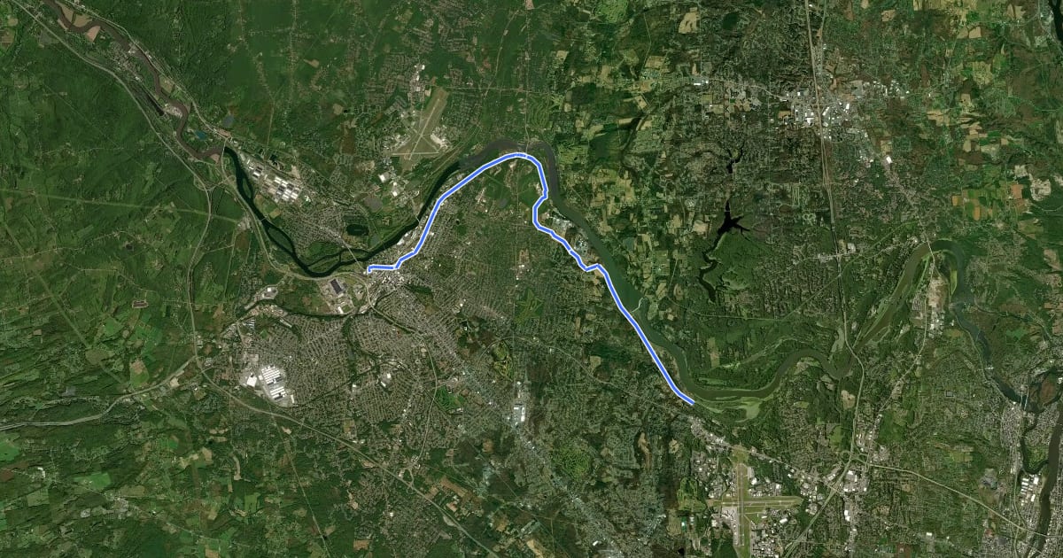 Маршрут Erie Canalway Trail (Schenectady to Niskayuna) на спутниковом снимке