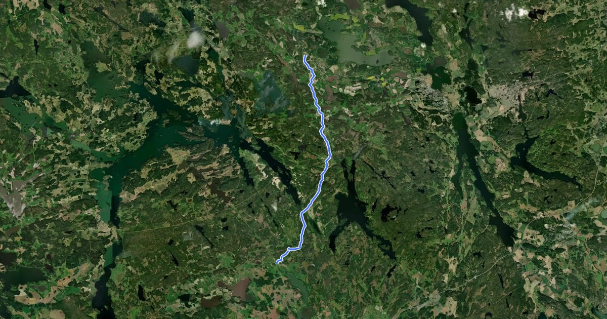 Маршрут Eriksgatan Södermanland на спутниковом снимке