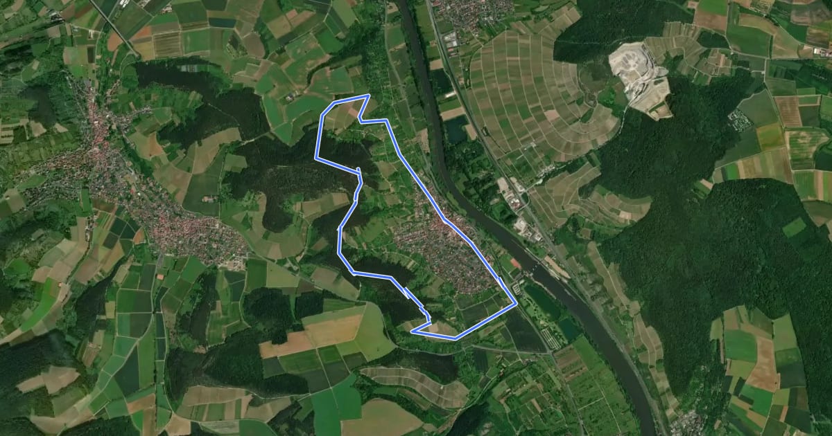 Маршрут Erlabrunn E1 на спутниковом снимке
