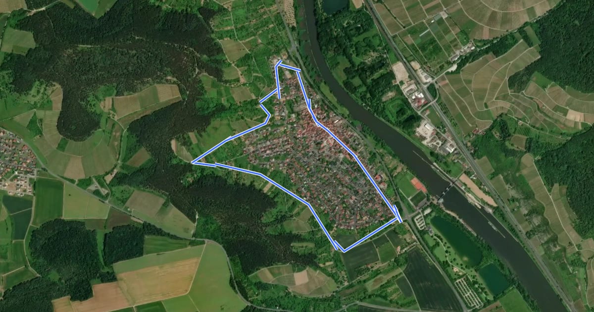 Маршрут Erlabrunn E4 на спутниковом снимке