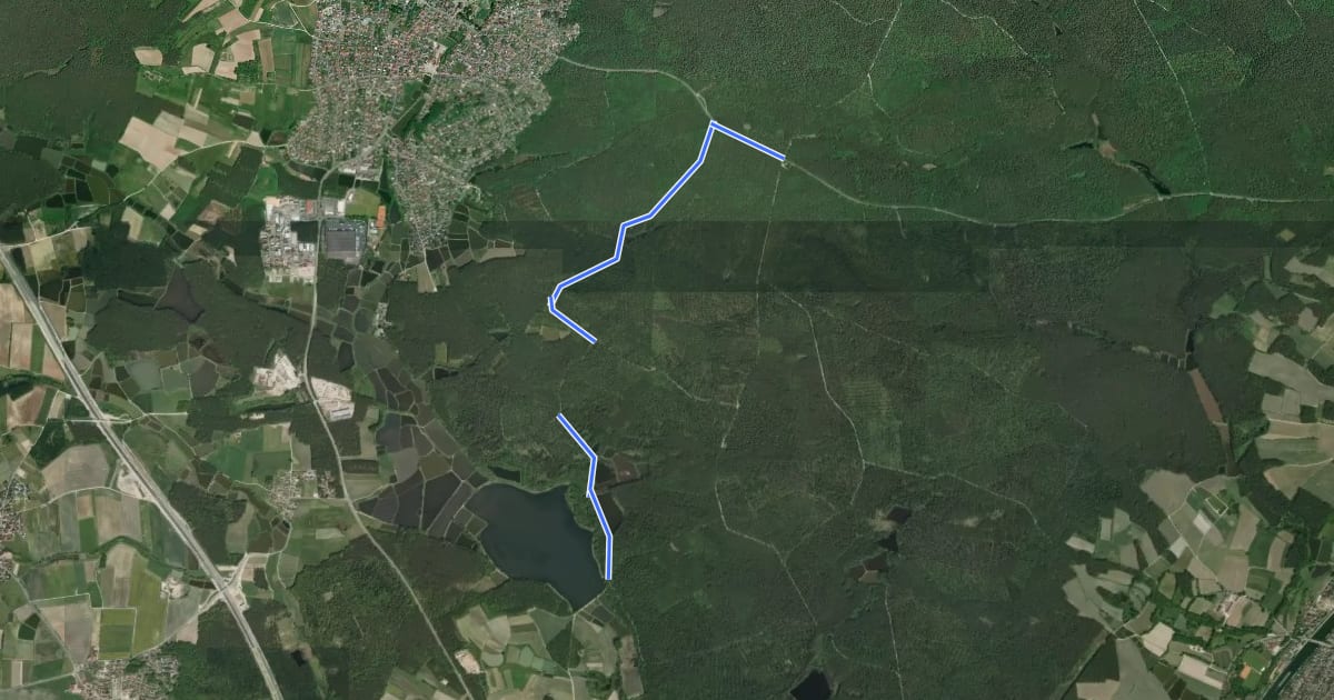 Маршрут Erlangen 10 grün на спутниковом снимке