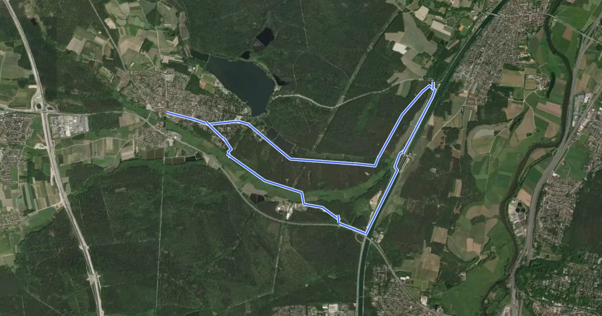 Маршрут Erlangen 2 grün на спутниковом снимке