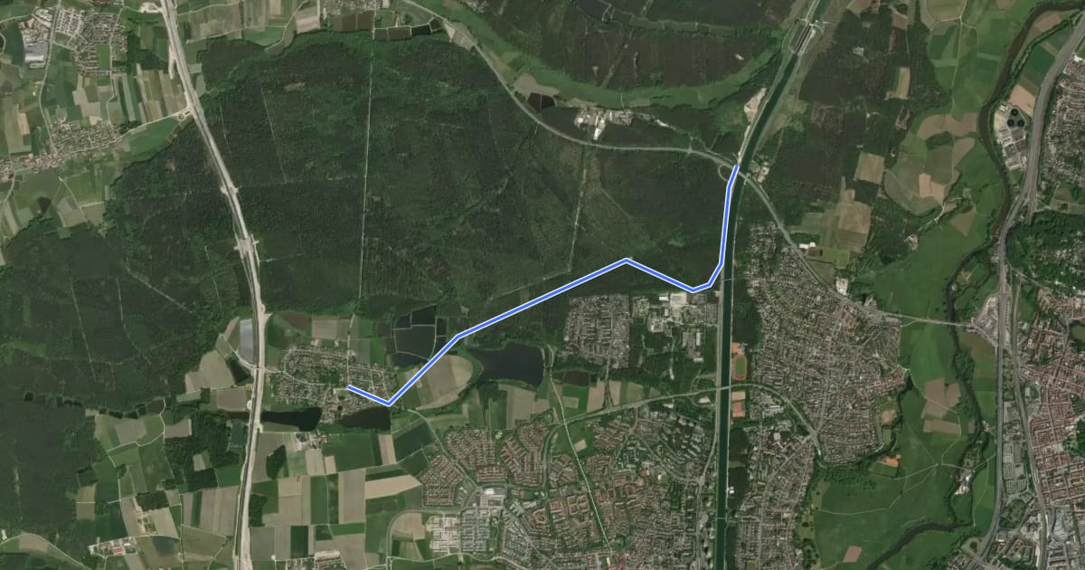 Маршрут Erlangen 4 grün на спутниковом снимке