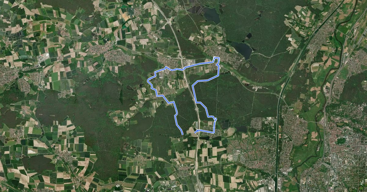 Маршрут Erlangen 5 grün на спутниковом снимке