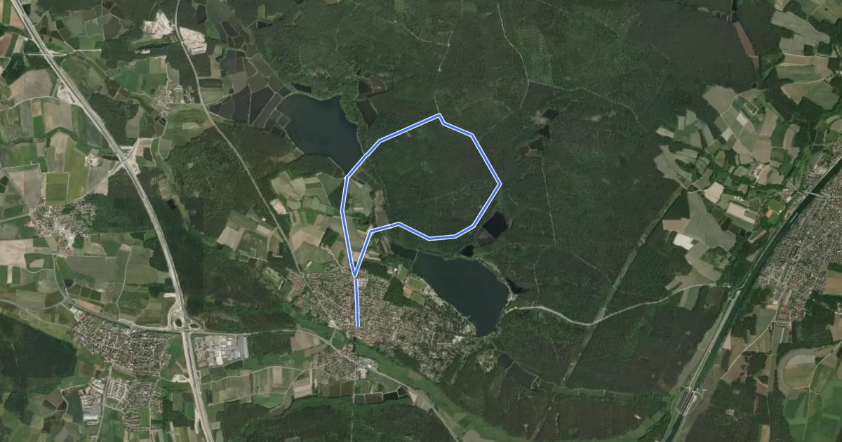 Маршрут Erlangen 8 grün на спутниковом снимке