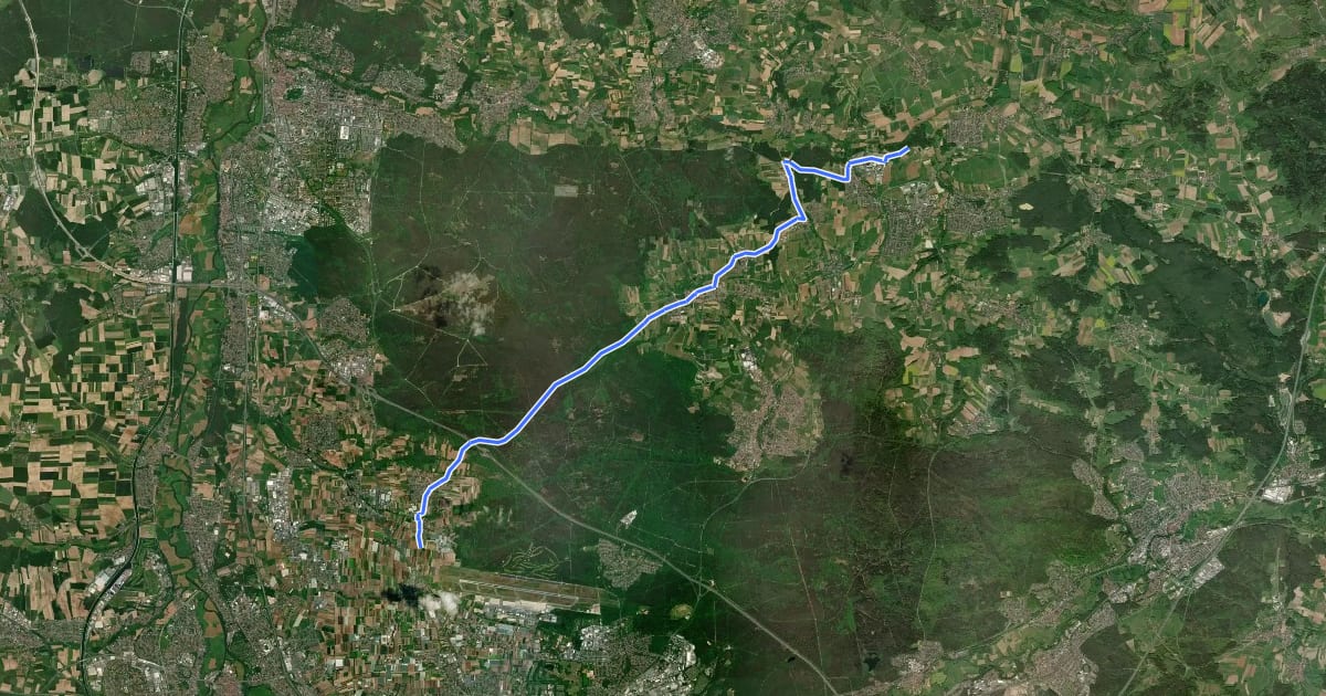 Маршрут Erlangen-Höchstadt Radfernwanderweg D на спутниковом снимке