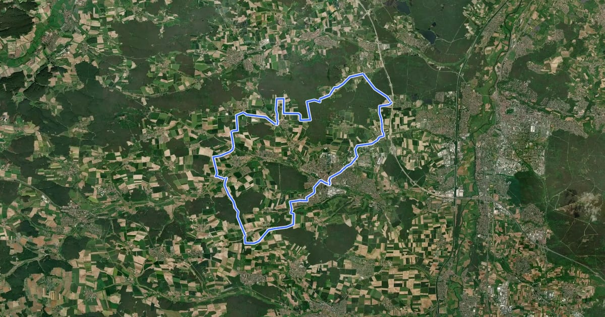 Маршрут Erlangen-Höchstadt Radrundwanderweg 5 на спутниковом снимке
