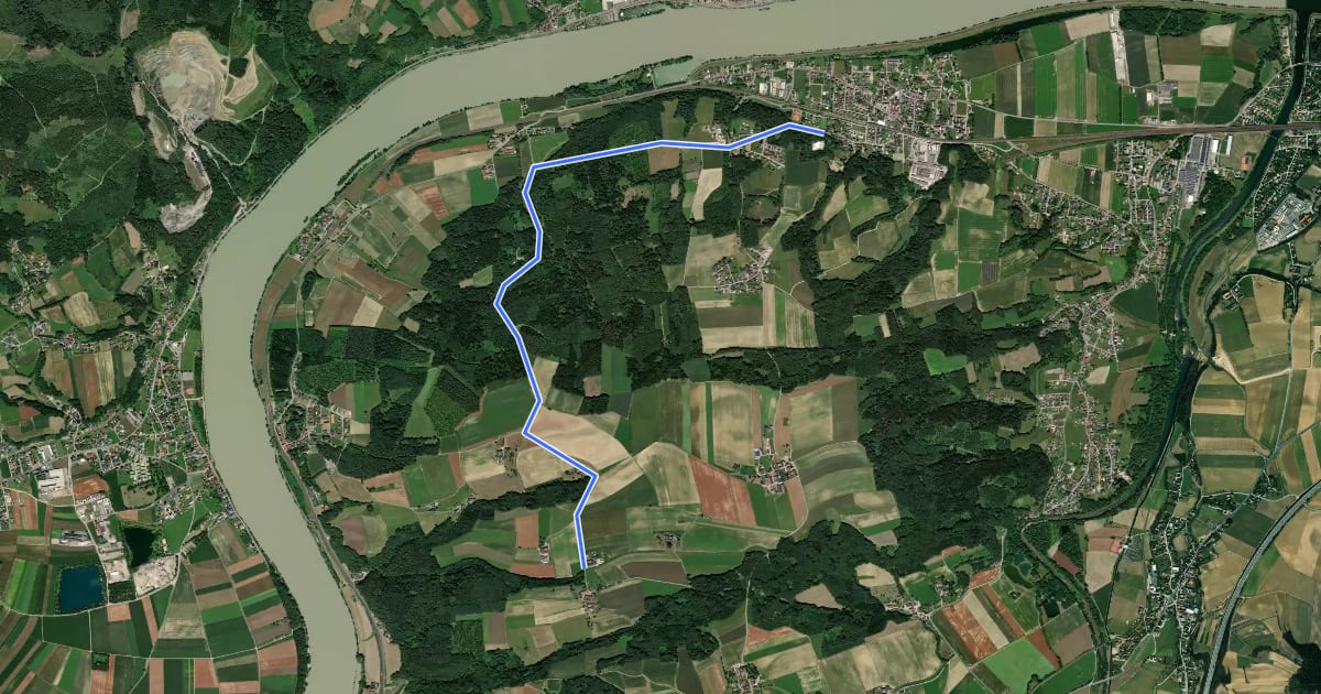 Маршрут Erlauftal Rundwanderweg 256 на спутниковом снимке