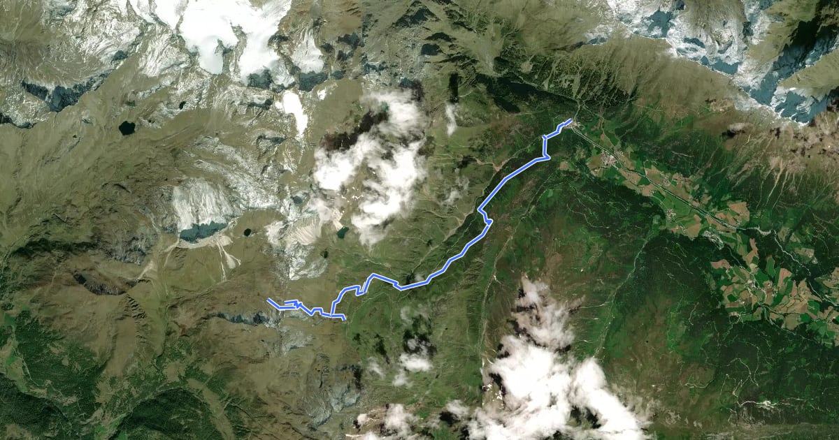 Маршрут Erlebnispfad Schneeberg - Sentiero didattico Monteneve на спутниковом снимке