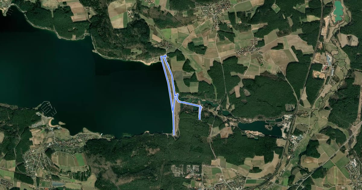 Маршрут Erlebnispfad Weg der Wasserkraft на спутниковом снимке