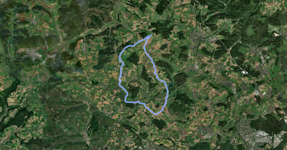 Маршрут Erlebnisroute 8 на спутниковом снимке