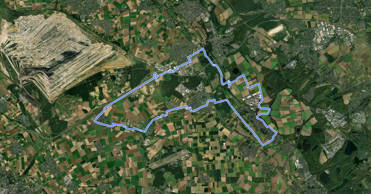 Маршрут Erlebnisroute Kerpen на спутниковом снимке