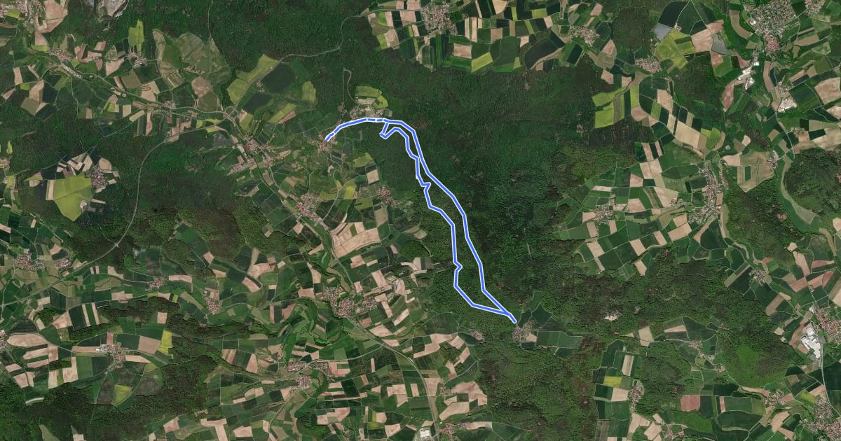 Маршрут Erlebnistour am Burgen- und Schlösserwanderweg на спутниковом снимке