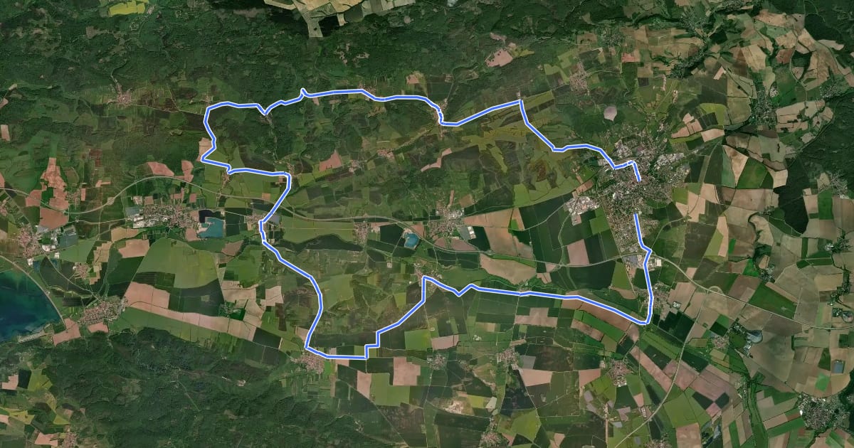 Маршрут Erlebnistour Karstlandschaft на спутниковом снимке