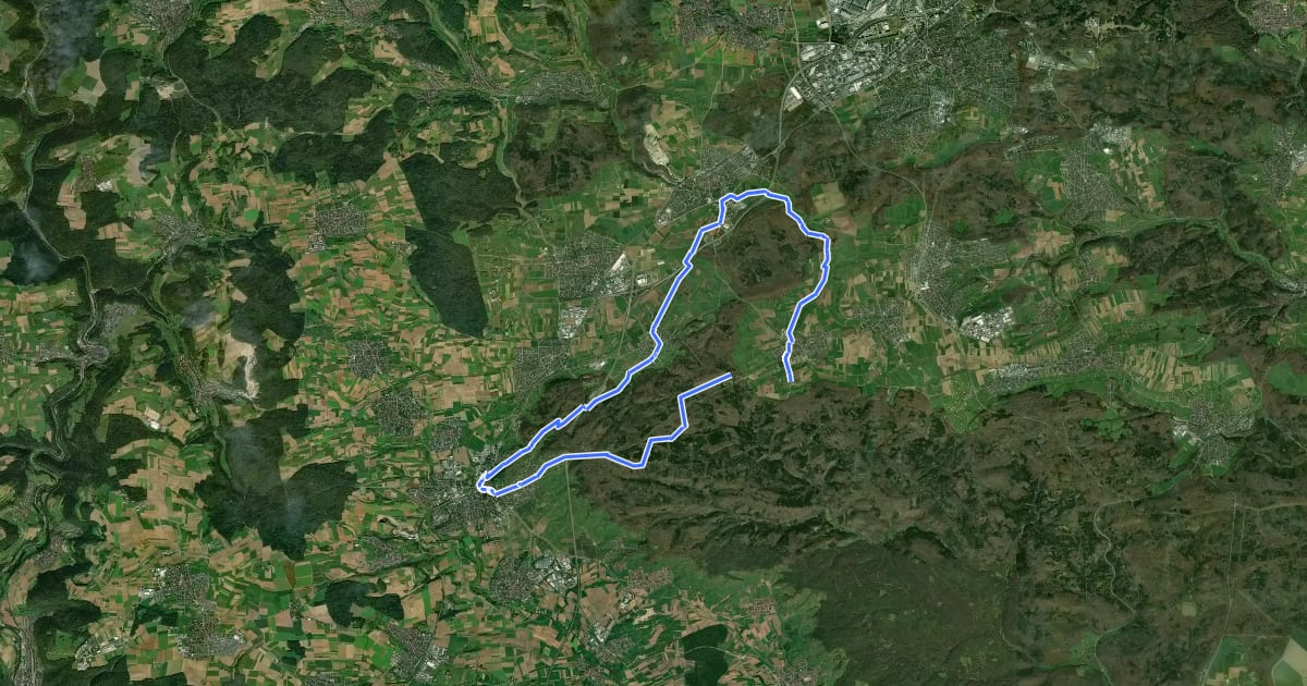 Маршрут Erlebnistour Rundtour Mint на спутниковом снимке