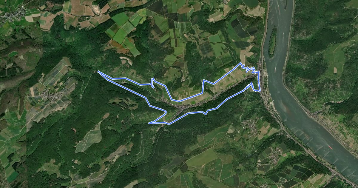 Маршрут Erlebniswanderweg на спутниковом снимке