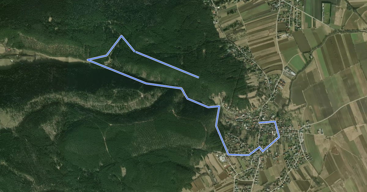 Маршрут Erlebnisweg Johannesbachklamm на спутниковом снимке