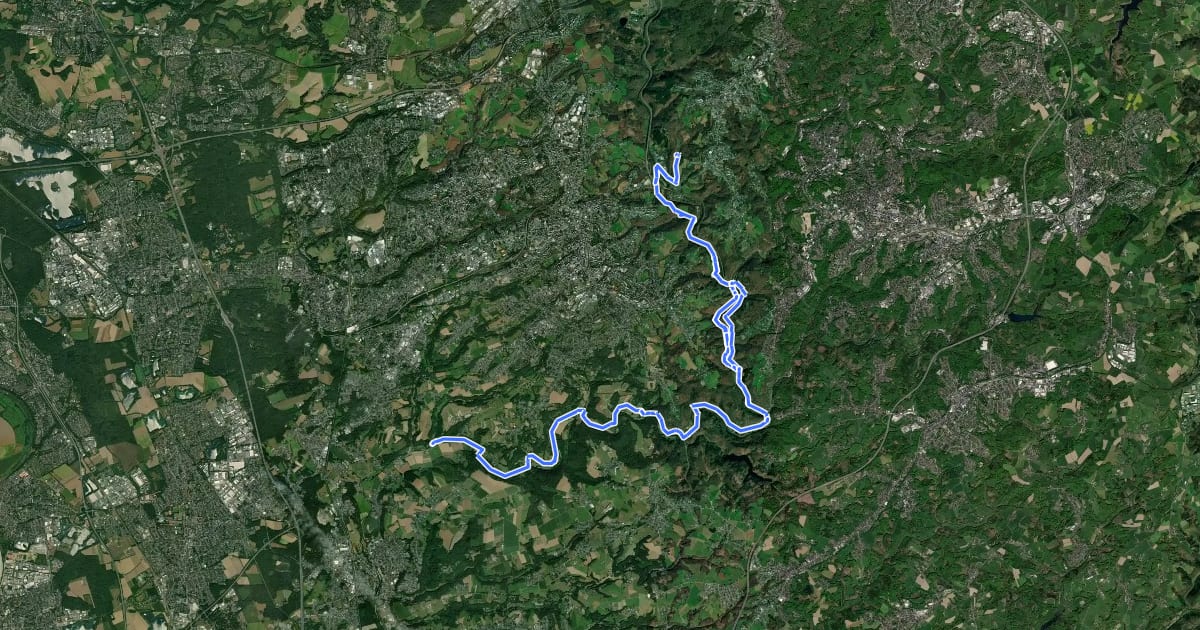 Маршрут Erlebnisweg Wupper на спутниковом снимке