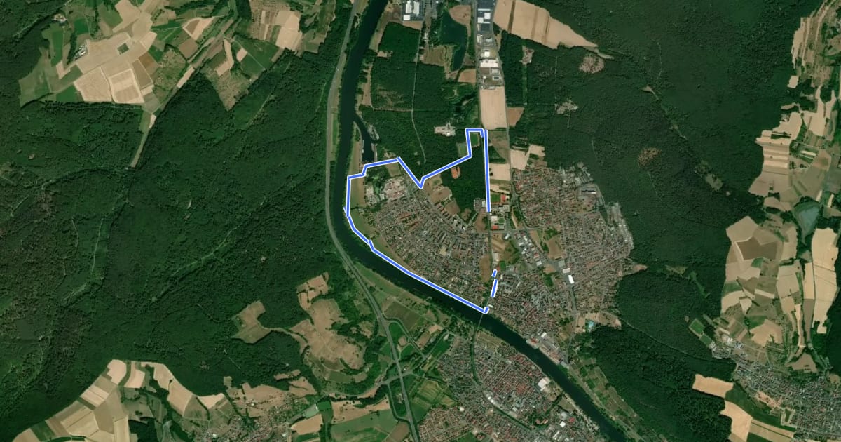 Маршрут Erlenbach Planeten-Main-Rundweg на спутниковом снимке