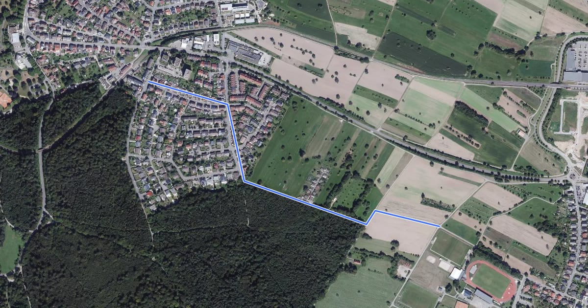 Маршрут Erlensiegen - Reichenbach St. Barbara-Straße на спутниковом снимке