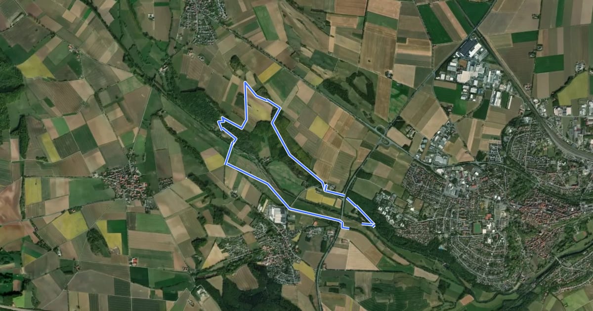 Маршрут Erlesene Natur - GPS-Erlebnispfad Ossendorf на спутниковом снимке