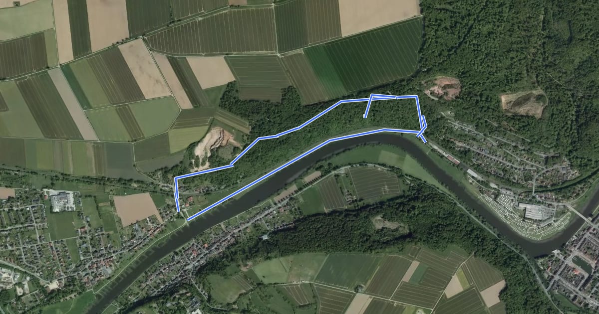 Маршрут Erlesene Natur - Weser Skywalk на спутниковом снимке
