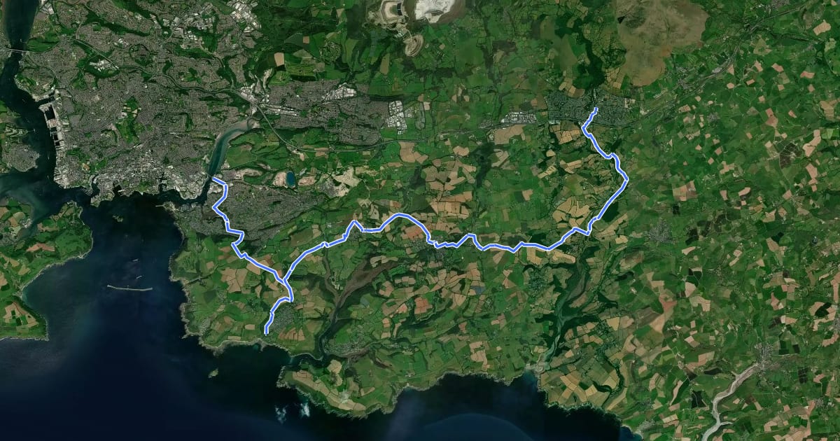 Маршрут Erme-Plym Trail на спутниковом снимке