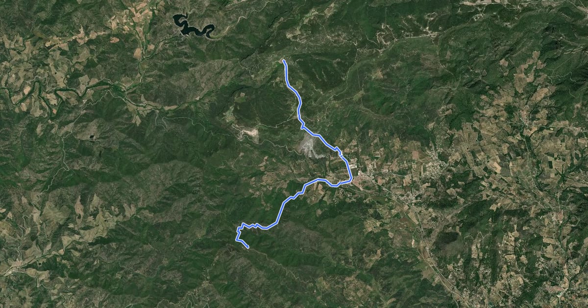 Маршрут Ermita de la Mare de Déu de Puigcerver - Arbolí на спутниковом снимке