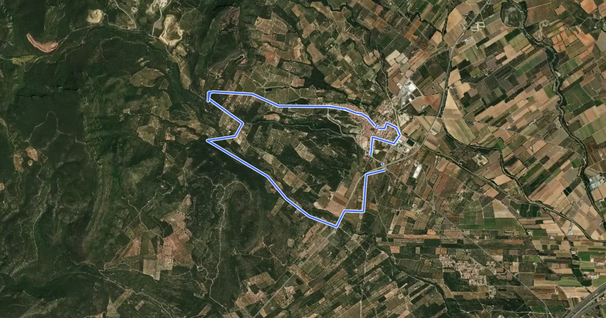 Маршрут Ermita del Peiró на спутниковом снимке