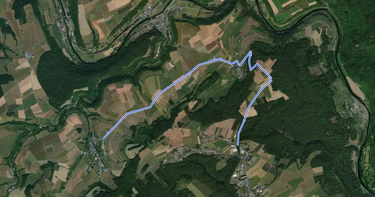 Маршрут Ermsdorf-Beaufort на спутниковом снимке