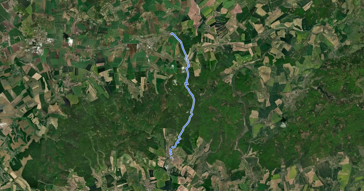 Маршрут [Ž] Černčín - Bučovice на спутниковом снимке