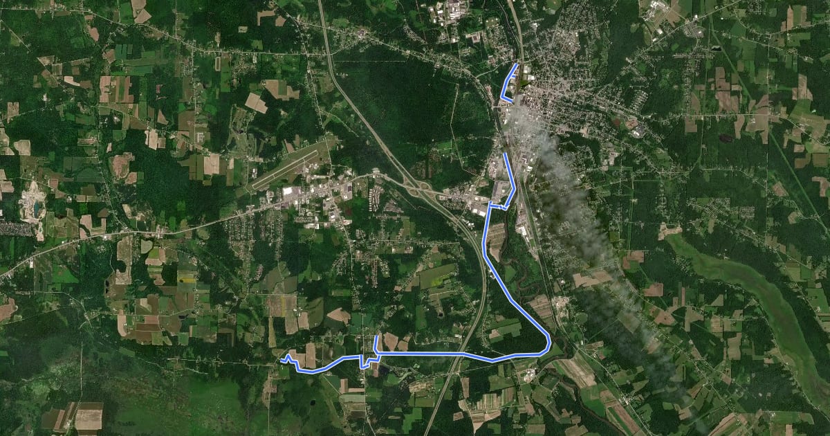 Маршрут Ernst Trail на спутниковом снимке