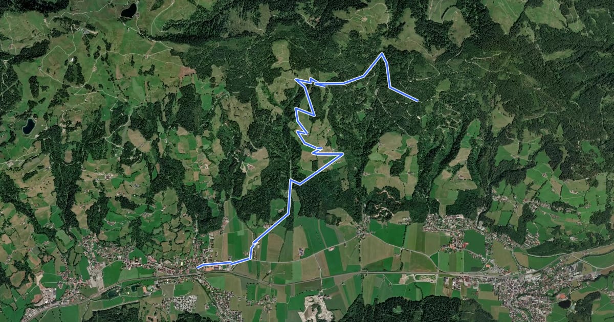 Маршрут Erweiterung Route nach Brixen i.Th. на спутниковом снимке