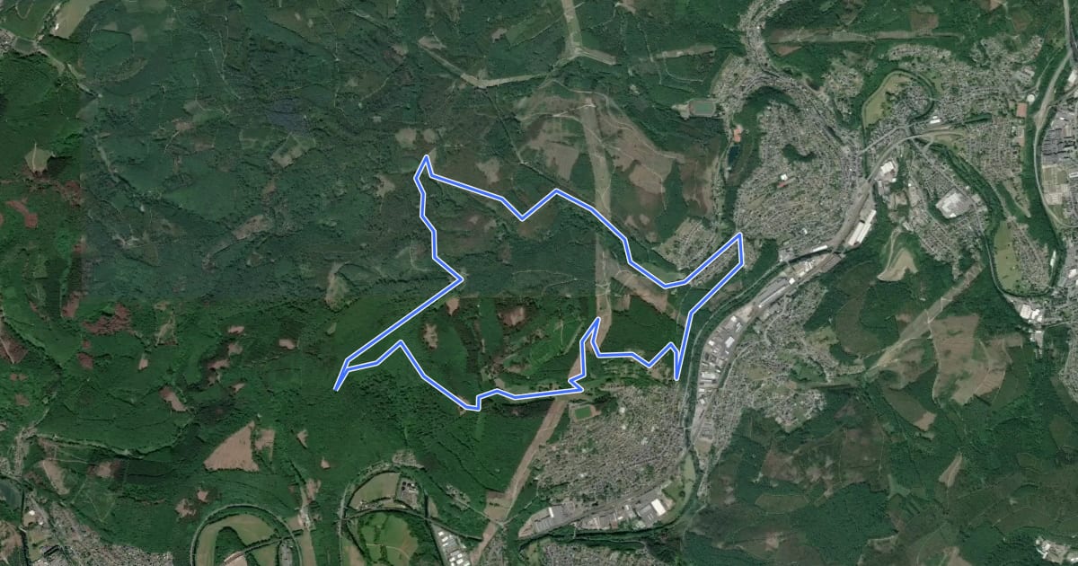 Маршрут Erzquellweg на спутниковом снимке