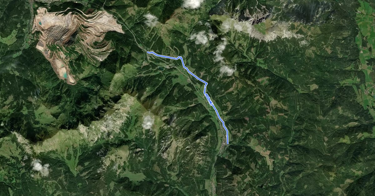 Маршрут Erzwanderweg на спутниковом снимке