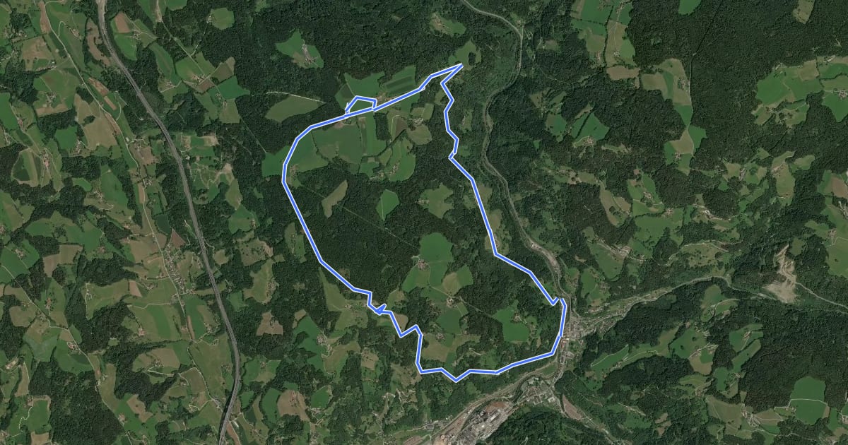 Маршрут Erzwanderweg 2 на спутниковом снимке